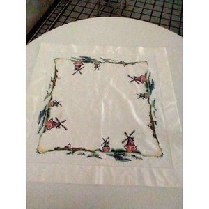 Vintage Handimex Light houses embroidery small square table cloth